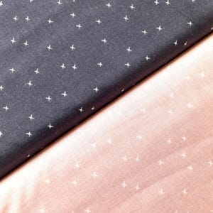 Riley Blake USA Fabrics Tissu en coton Tissu en coton Rose Bleu Point de croix Croix