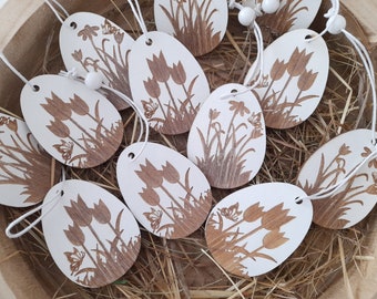 Anhänger Ostern Eier Holz Wiesenblumen Osteranhänger Dekoanhänger Dekoration Deko Osterdeko Frühling