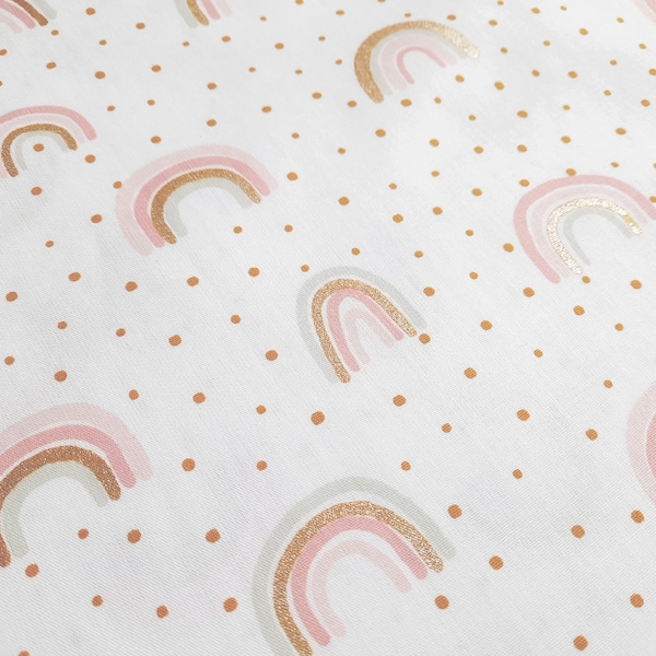 Rainbow fabric cotton cotton fabric rainbow fabric glitter pastel white unicorn school cone