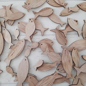 Scattered Fishes Wood Wooden Fishes Table Decoration Table Decoration Decoration Communion Baptism Confirmation
