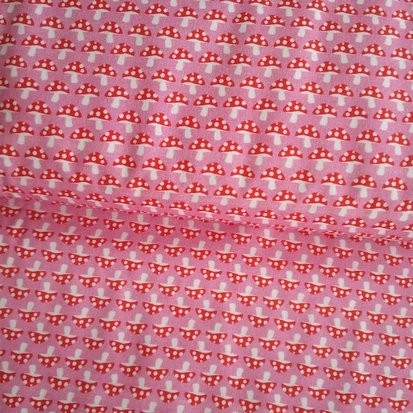 Beppo Baumwollstoff Baumwolle Stoff Pilze rot rosa Fliegenpilze
