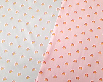 Rainbow fabric cotton cotton fabric pastel pink pistachio unicorn school cone