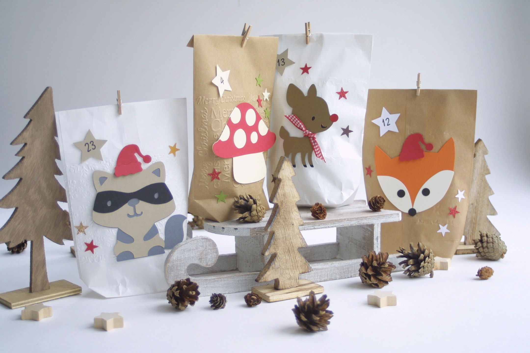 Calendrier de l'Avent Enfants Animaux Forêt Cadeau | Etsy