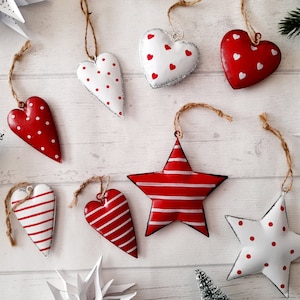 Etsy - weiß Christbaumschmuck Schweiz rot