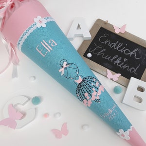 Cartable ballerine rose menthe sac à sucre inscription scolaire cadeau de rentrée