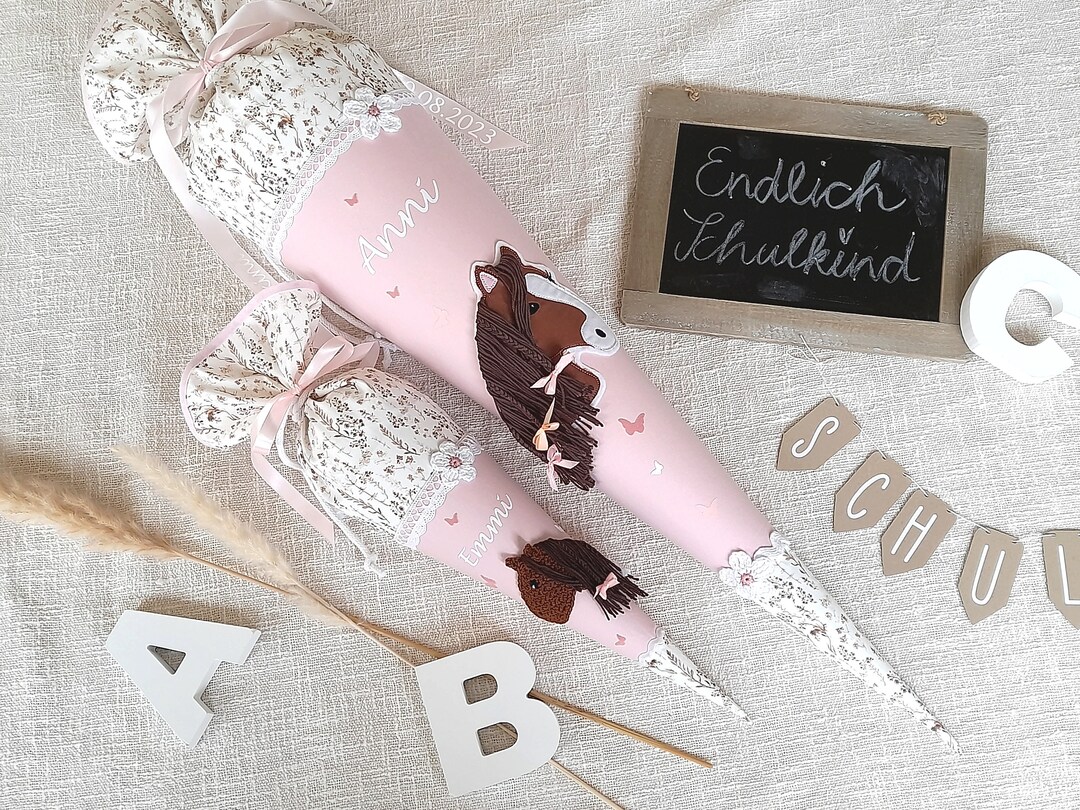 Schultütenschleife Rosa Mit Aufklebern - Einschulung Deko Für Schulkind 2025