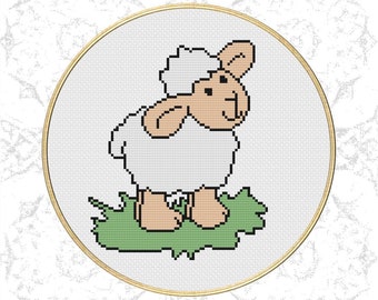Sheep Cross Stitch Pattern PDF Download Printable Animals Art Projects DIY Decor Counted Cross Stitch Pattern Digital Design