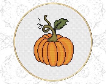 Pumpkin Cross Stitch Pattern PDF Download Printable Halloween Art DIY Halloween Craft DIY Counted Cross Stitch Pattern Digital Design