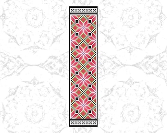 Bookmark Cross Stitch Pattern PDF Download Printable Pink Star Art DIY Star Craft DIY Counted Cross Stitch Pattern Digital Design