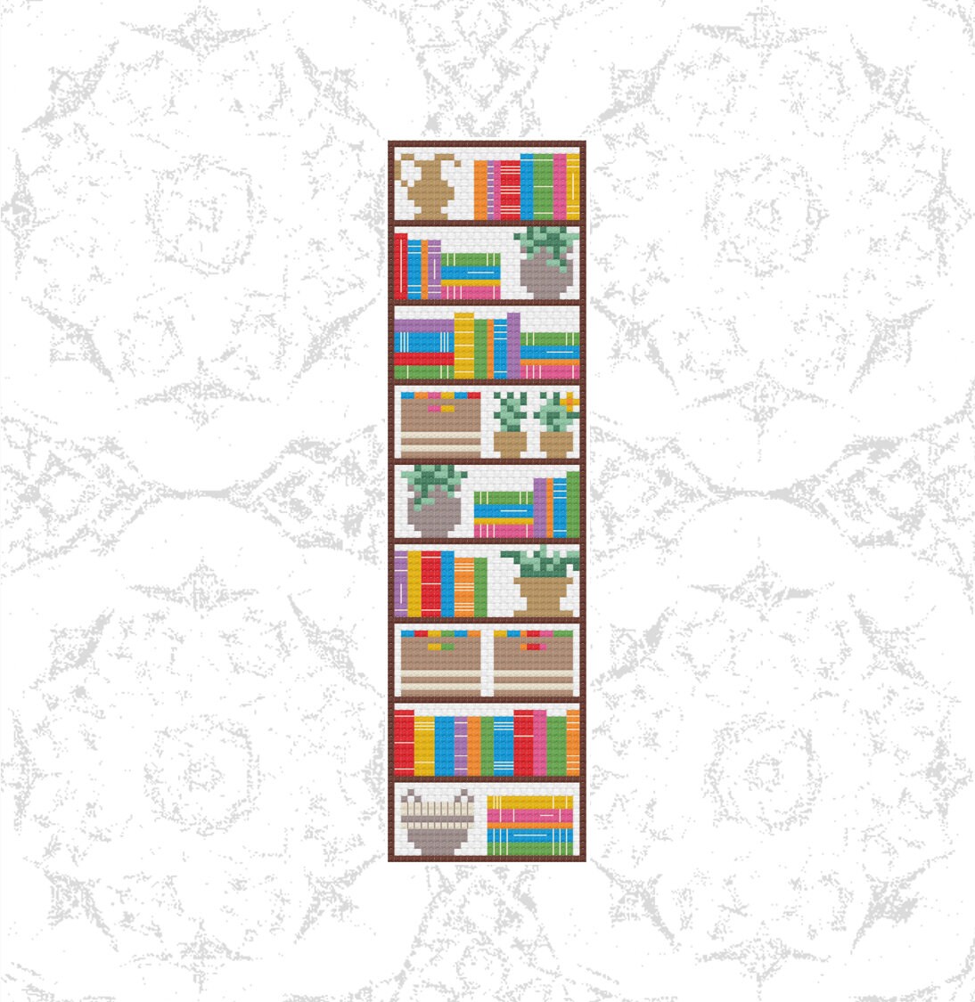 Bookshelf Bookmark Cross Stitch Pattern PDF Download Art Traditonal ...