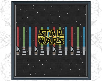 Star Wars Cross Stitch Pattern PDF Download Art Traditonal Craft DIY Counted Cross Stitch Pattern Digital Design