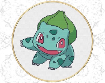 Bulbasaur Cross Stitch Pattern PDF Download DIY Counted Cross Stitch Pattern Digital Design