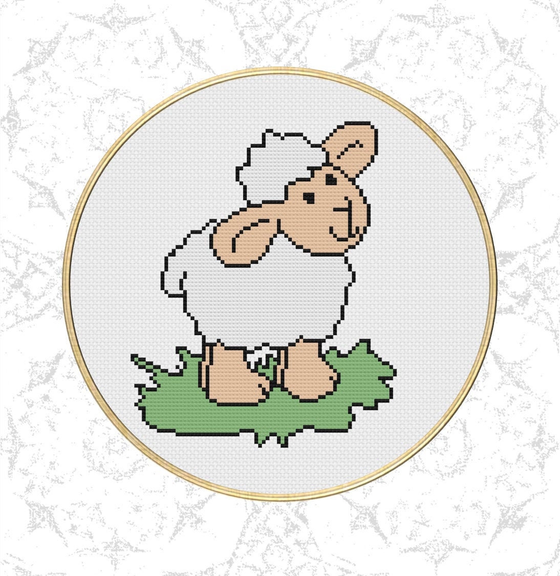 Sheep Cross Stitch Pattern PDF Download Printable Animals Art Projects