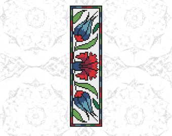 Spring Tulip Bookmark 1 Cross Stitch Pattern PDF Download Bookmark Art DIY Traditonal Craft DIY Counted Cross Stitch Pattern Digital Design