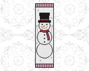 Snowman Bookmark Cross Stitch Pattern PDF Download Art Traditional Craft DIY  Digital Design