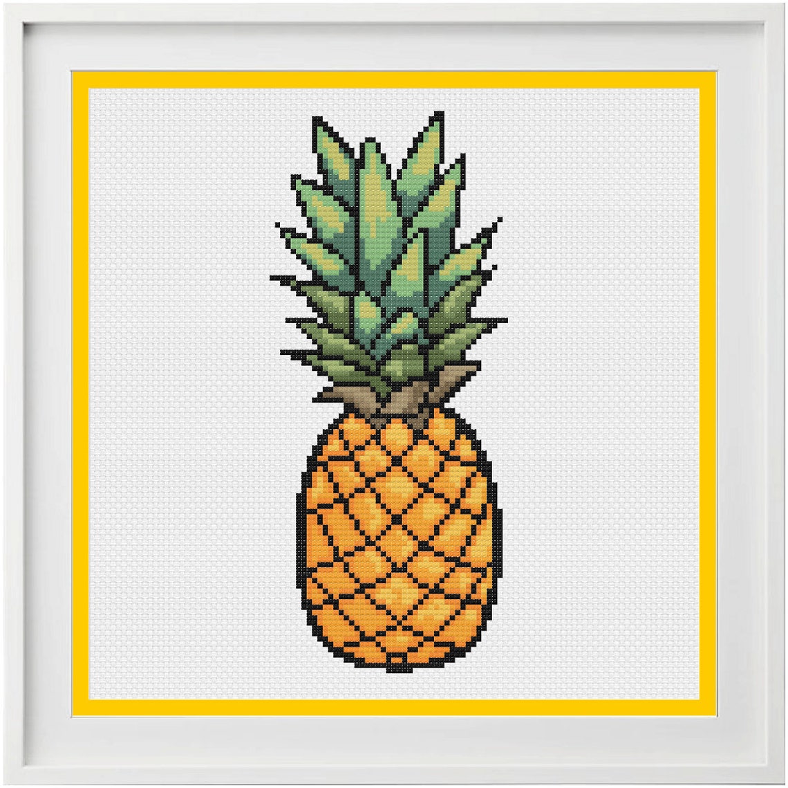 Pineapple Cross Stitch Pattern PDF Download Printable Pineapple Art DIY