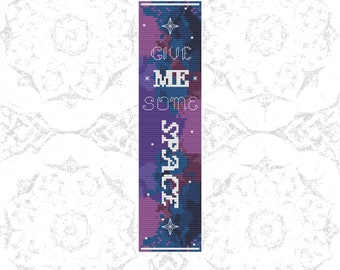 Space Bookmark Cross Stitch Pattern PDF Download Bookmark Art Craft DIY Counted Cross Stitch Pattern Digital Design