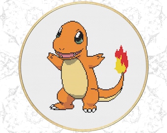 Charmander Cross Stitch Pattern PDF Download DIY Counted Cross Stitch Pattern Digital Design