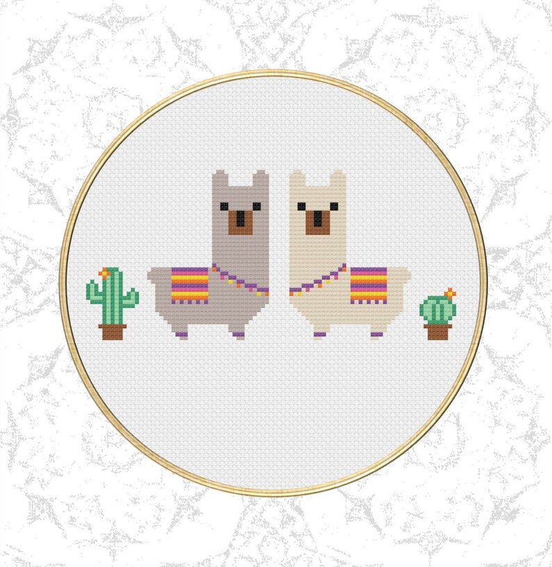 Llamas Cross Stitch Pattern PDF Download DIY Counted Cross Stitch ...