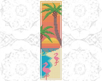 Summer Bookmark Cross Stitch Pattern PDF Download Art Traditional Craft DIY Counted Cross Stitch Pattern Digital Design