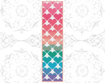 Rainbow Love Bookmark Cross Stitch Pattern PDF Download Bookmark Art DIY Traditonal Craft DIY Counted Cross Stitch Pattern Digital Design