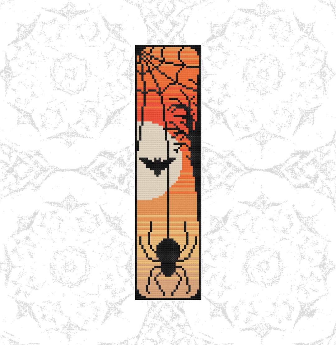 Halloween Bookmark Cross Stitch Pattern PDF Download Bookmark Art DIY ...