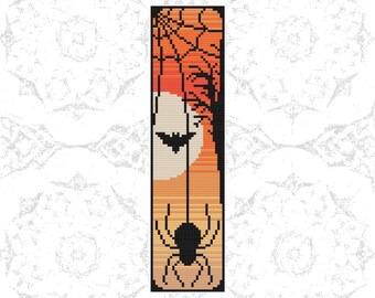 Halloween Bookmark Cross Stitch Pattern PDF Download Bookmark Art DIY Traditonal Craft DIY Counted Cross Stitch Pattern Digital Design