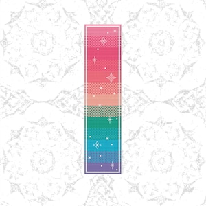 Shiny Rainbow Bookmark Cross Stitch Pattern PDF Download Bookmark Art DIY Traditonal Craft DIY Counted Cross Stitch Pattern Digital Design