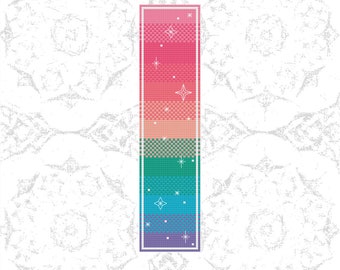 Shiny Rainbow Bookmark Cross Stitch Pattern PDF Download Bookmark Art DIY Traditonal Craft DIY Counted Cross Stitch Pattern Digital Design