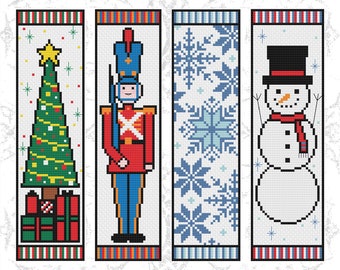 Christmas Bookmark Combo Cross Stitch Pattern PDF Download Turkish Craft DIY Counted Cross Stitch Pattern Digital Design