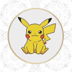 Pikachu Kreuzstich Muster PDF Download DIY Zählmuster Kreuzstichmuster Digital Design