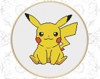 Pikachu Cross Stitch Pattern PDF Download DIY Counted Cross Stitch Pattern Digital Design