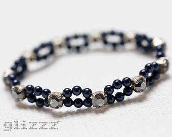 Flexi-Glitzer-Armband | mitternachtsblau/smoky