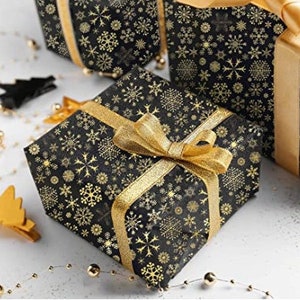Tissue Gift Wrap - Drama in Black and Gold Tissue Paper - faux gifts style  sample design cyo