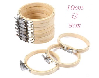 10 pcs Mini Embroidery Hoop Ring Wooden Cross Stitch Frame DIY Crafts Needle Art 10 pcs Mini Embroidery Hoop Ring Wooden Cross Stitch Frame DIY Crafts Needle Art