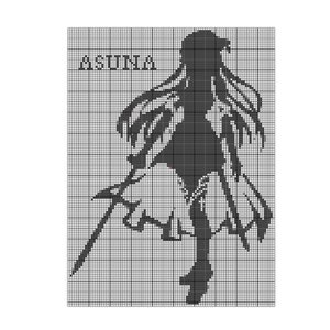 Anime Cartoon Cross Stitch Pattern - Silhouette - Manga - Needlepoint - Embroidery - DMC - Aida - Geeky - Kids - PDF file - Fan art