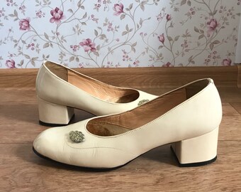 shoes pumps Italy 39EU Brown CYPRES vintage women's shoes reptile