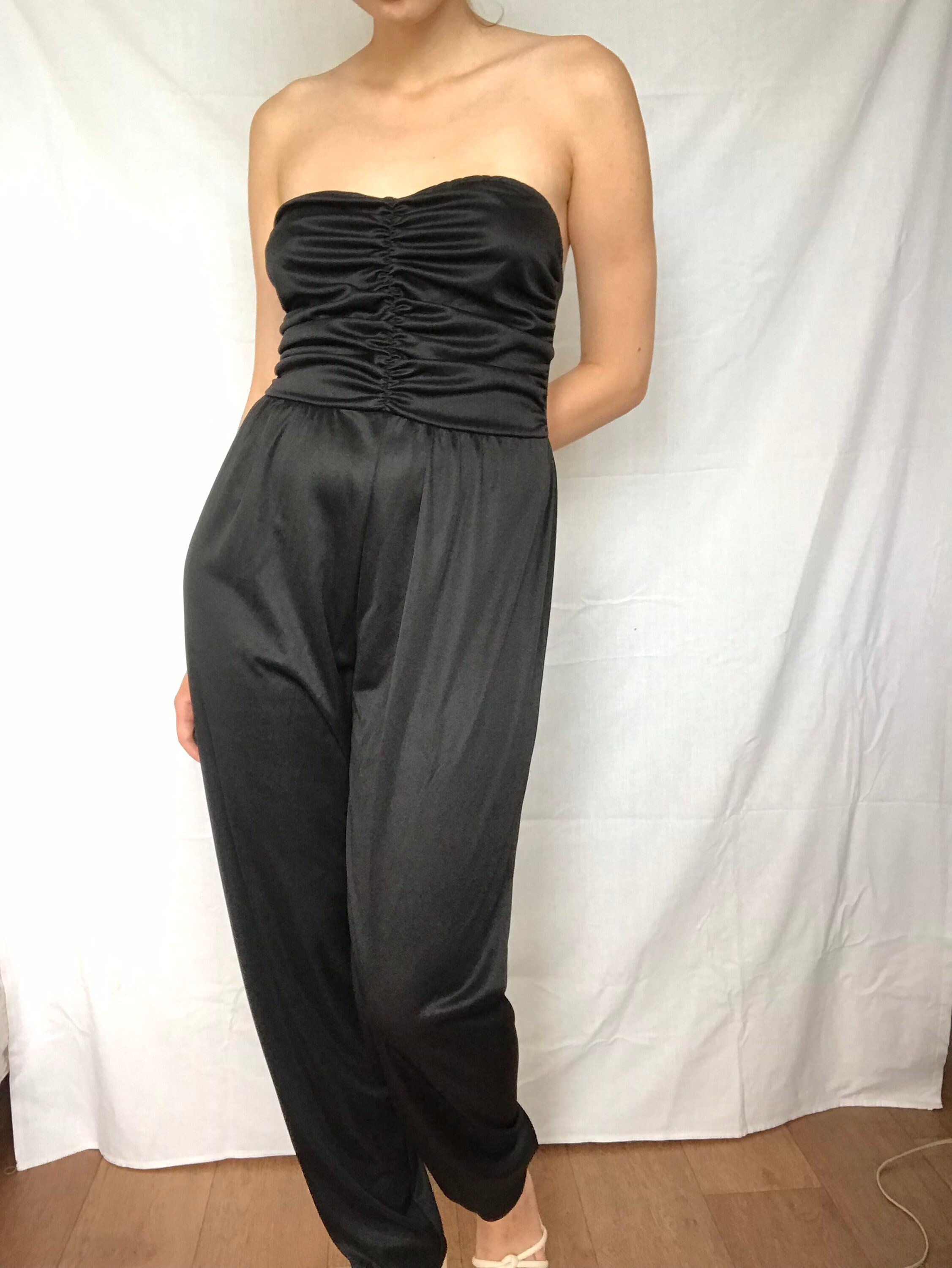 Vintage 80s Sleeveless Overalls Jumpsuit Romper Disco Party Etsy