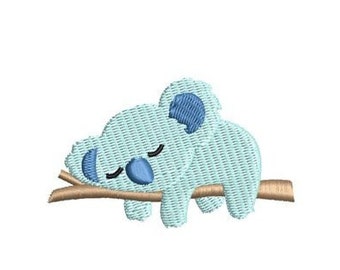 Koala Embroidery Design Sleeping Bear Face Small Baby Machine Pattern Shirt