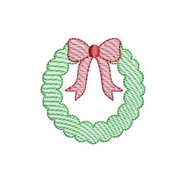 Christmas Wreath Quick Stitch Embroidery Design Mini Small Christmas Sketch Machine Embroidery Pattern Shirt Towel Blanket Embroidery