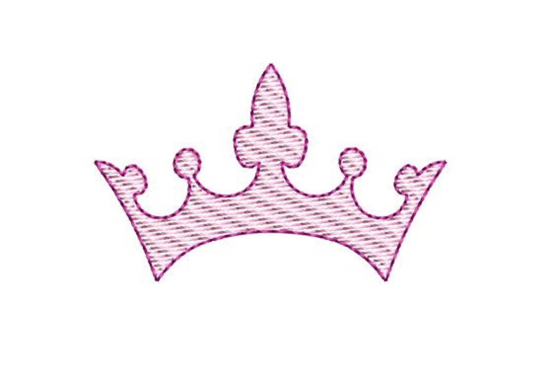 Princess Tiara Sketch Embroidery Design Mini Quick Stitch Silhouette
