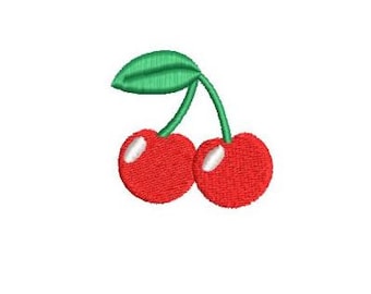 Kirschen Kirsche Stickmuster, Mini Kleine Frucht Maschine Stickmuster Shirt