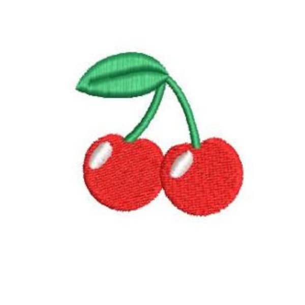 Cherries Cherry Embroidery Design Mini Small Fruit Machine Embroidery Pattern Shirt Embroidery