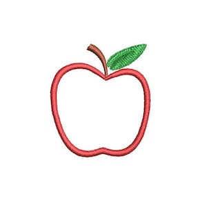 Apple Embroidery Outline Design Mini Fruit Small Machine Embroidery Pattern Shirt Embroidery