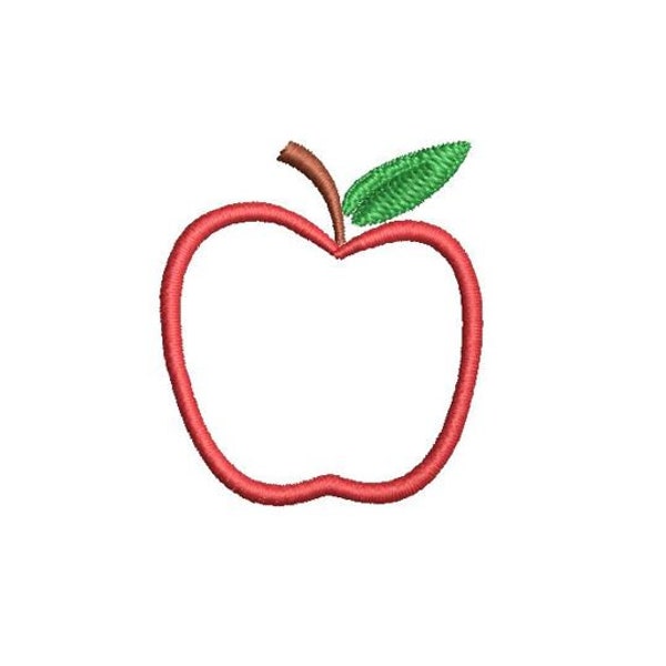 Apple Embroidery Outline Design Mini Fruit Small Machine Embroidery Pattern Shirt Embroidery