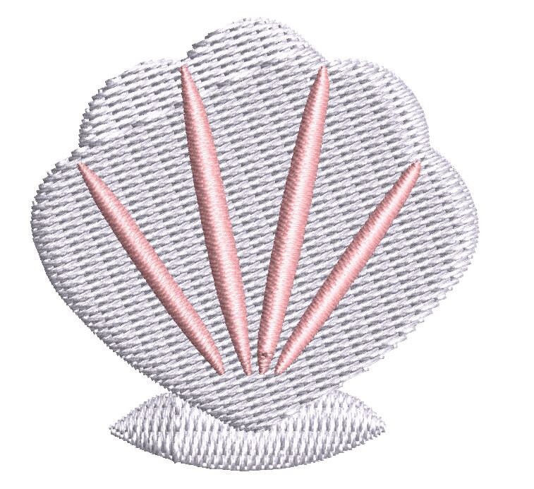 Small Embroidered Shell Seashell Embroidery Design Sunshine Mini Small Sea Shell Machine ...