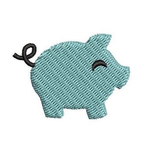Piggy With a Bow Embroidered Patch Pig Patches Pig Embroidery