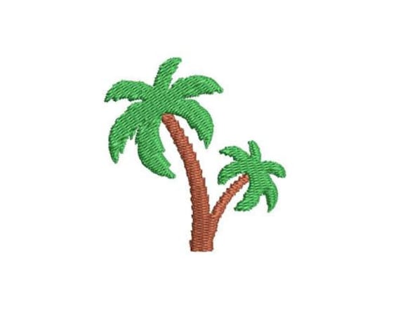 Palm Trees Embroidery Design Mini Small Two Palm Tree Machine - Etsy