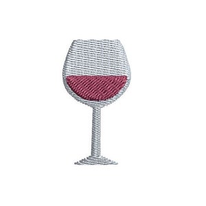 Glass of Wine Embroidery Design Mini Small Wine Machine Embroidery Pattern Shirt Towel Embroidery