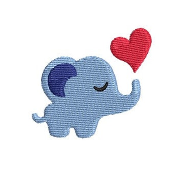 Mini Elephant Embroidery Design Small Baby Heart Machine Embroidery Pattern Shirt Embroidery